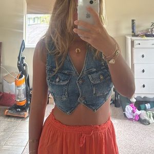 Free People Denim Vest